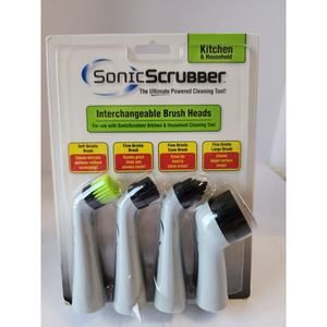 Sonic Scrubber Power Cleaner Interchangeable Brushes Kitchen & Household NEW